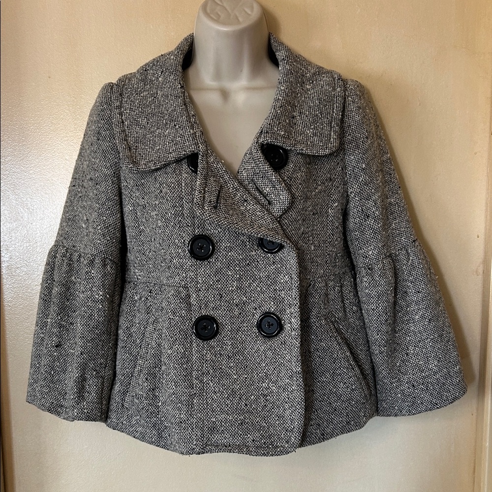 Olive des Olive Black and White Double-Breasted Tweed Jacket size S